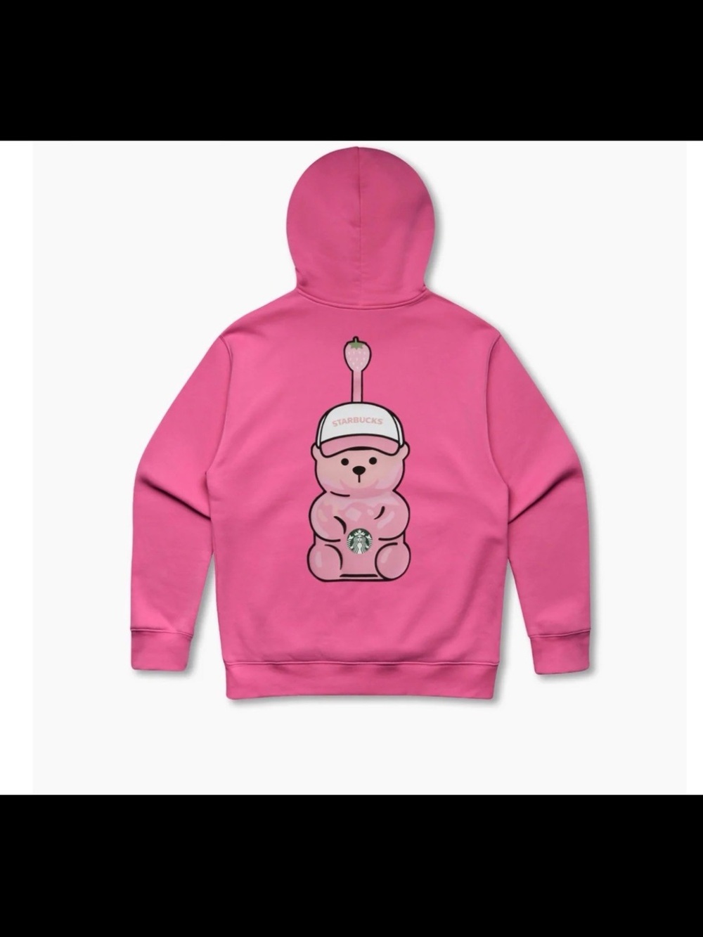 Limited Edition Starbucks Bearista Pink Hoodie with Strawberry Bear Graphic !!!! - Picture 1 of 2